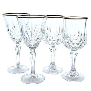 Mismatched Elegant Party Wine Glasses 4pc toasting glassware Longchamp Salzburg
